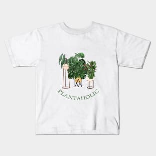 Plantaholic House Plants Collection Illustration Kids T-Shirt